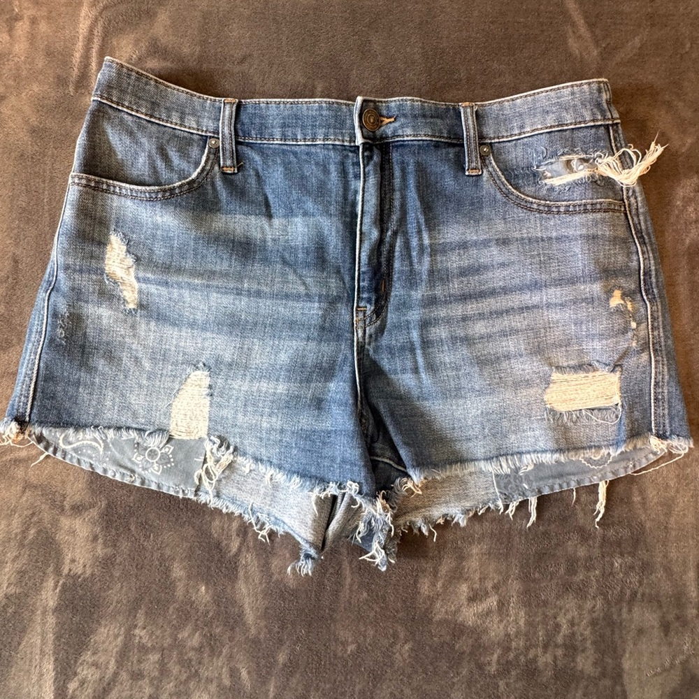 Denim Blue Women's Distressed Shorts